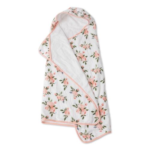 Cotton Hooded Towel Big Kid Watercolor Roses's' image