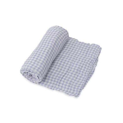 Deluxe Muslin Swaddle Single Lavender Gingham's' image
