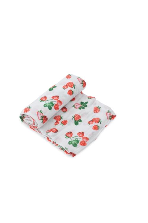 Cotton Muslin Swaddle Single Strawberry Patch's' image