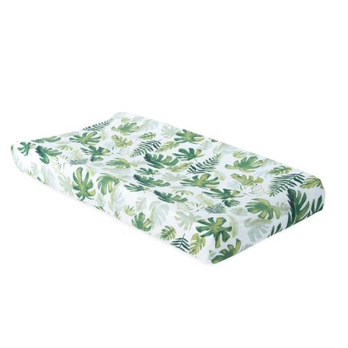 Cotton Muslin Changing Pad Cover Tropical Leaf's' image