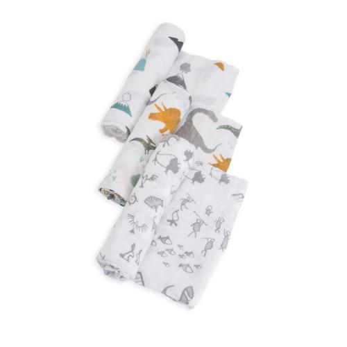 Cotton Muslin Swaddle 3 Pack Dino Friends Set's' image