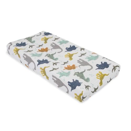 Cotton Muslin Changing Pad Cover Dino Friends's' image