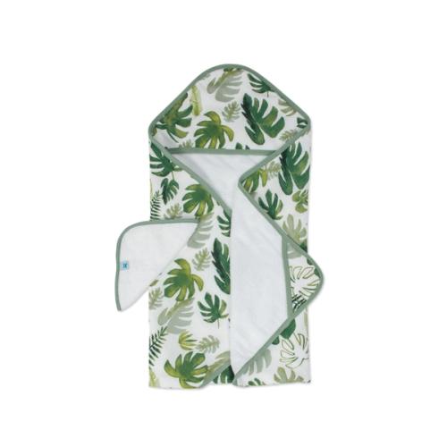 Hooded Towel & Washcloth Set Tropical Leaf's' image