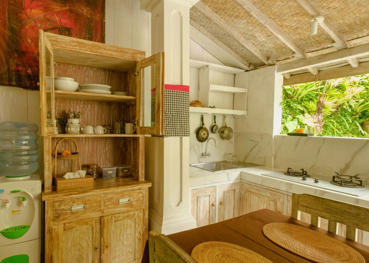 Kitchen shelving with tableware