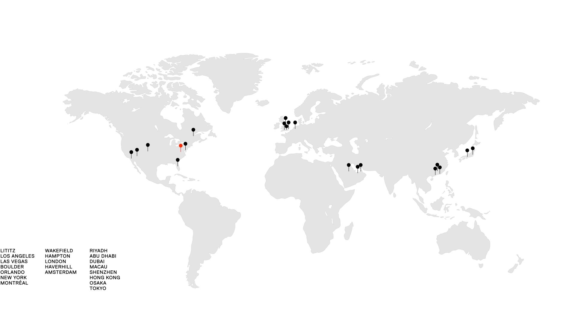 Map of office locations