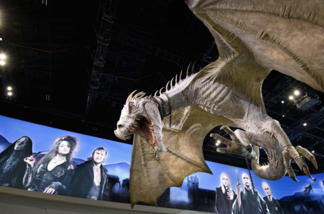 dragon floating between screens