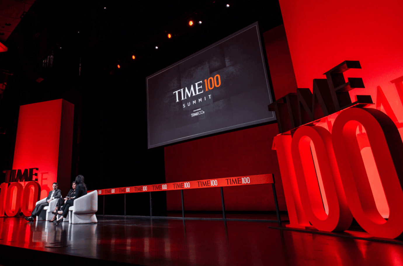people on stage at the time100 conference