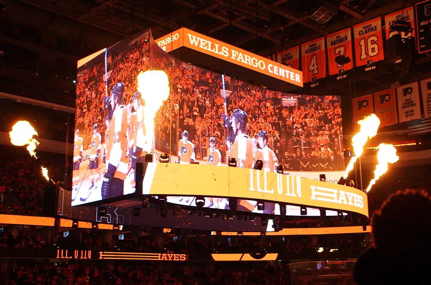 jumbotron at an NHL game