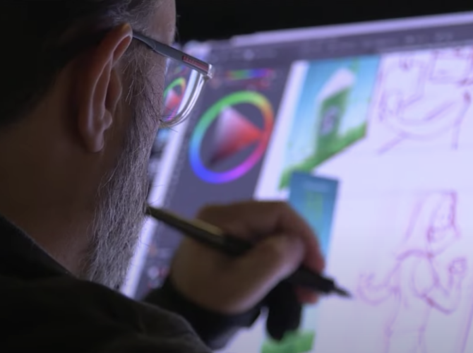 person working at their computer