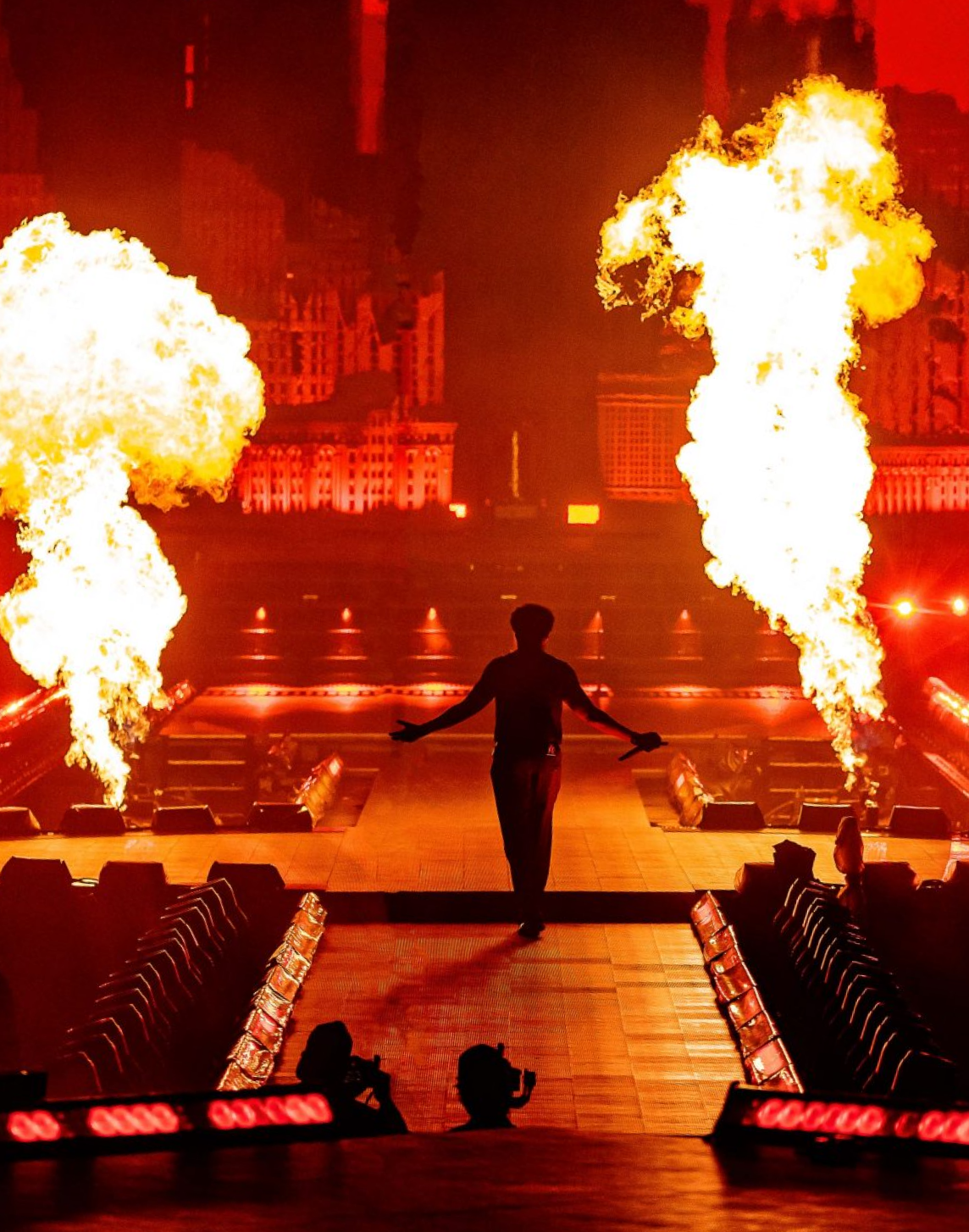 performer walking on stage
