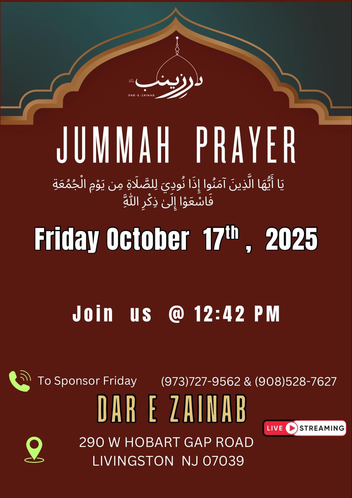 Friday Prayers 10/17/2025