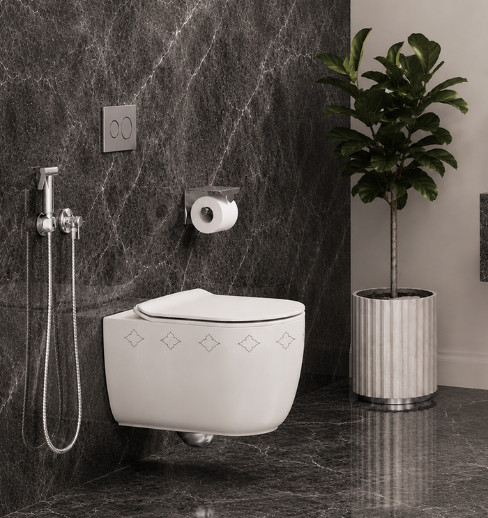 FK01 Water Closet Silver Motif