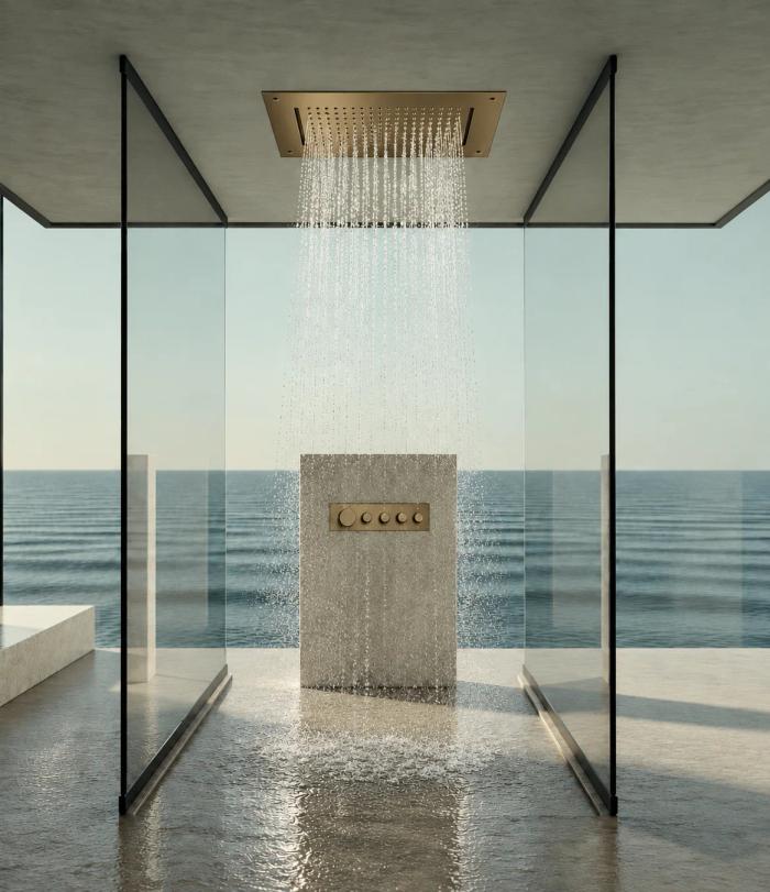 Brunn Ceiling Flushed Shower