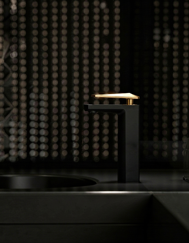 Golden Cut Basin Mixer Black