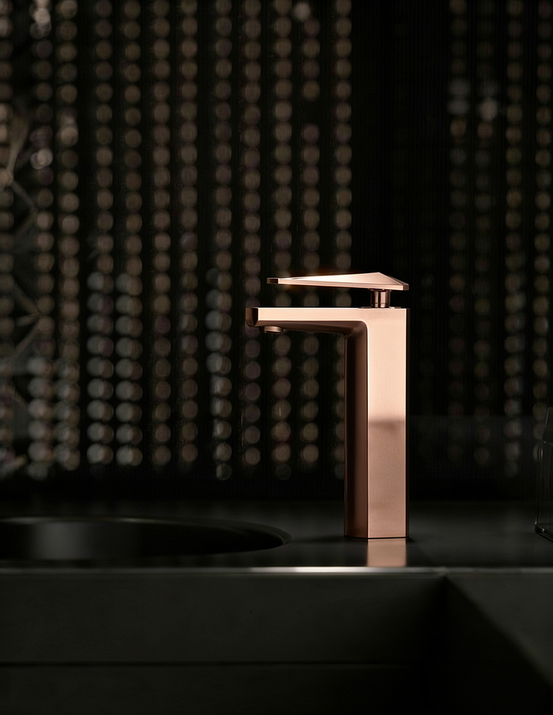 Golden Cut Basin Mixer Rosegold