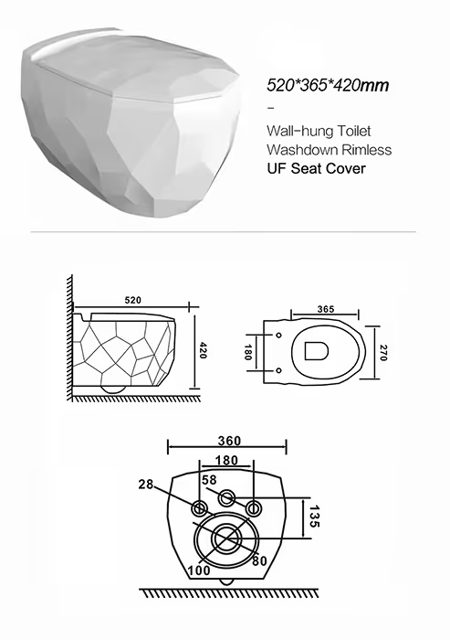 Lattice Water Closet White