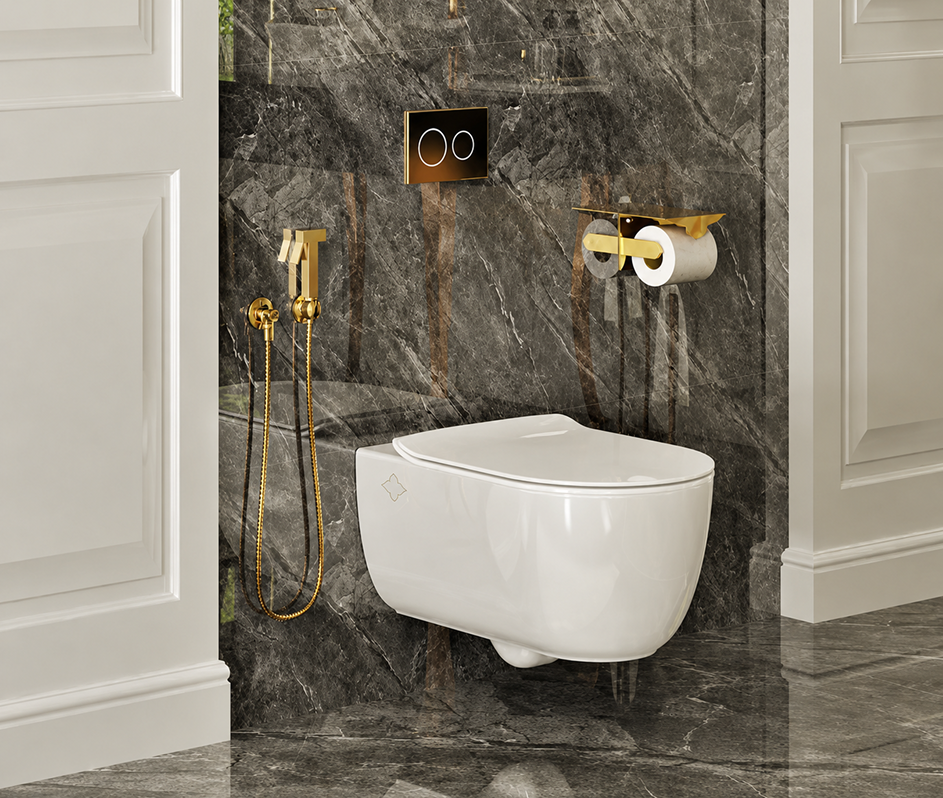 FK 02 Water Closet Gold Motif