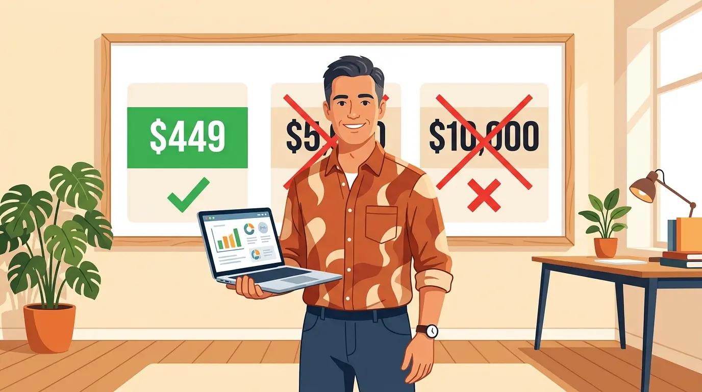 Price comparison showing $449 website cost vs expensive agency prices