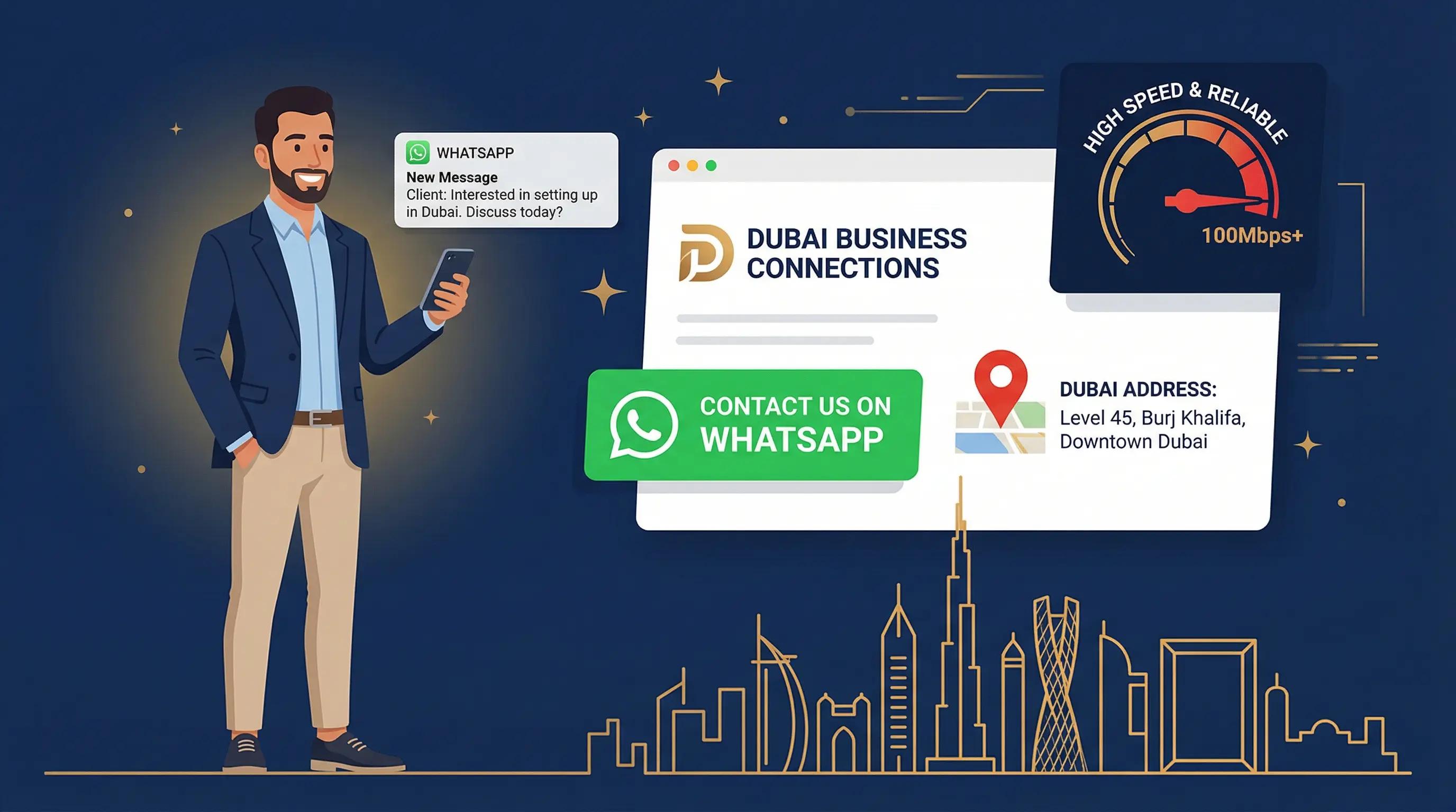 Dubai business website with WhatsApp integration