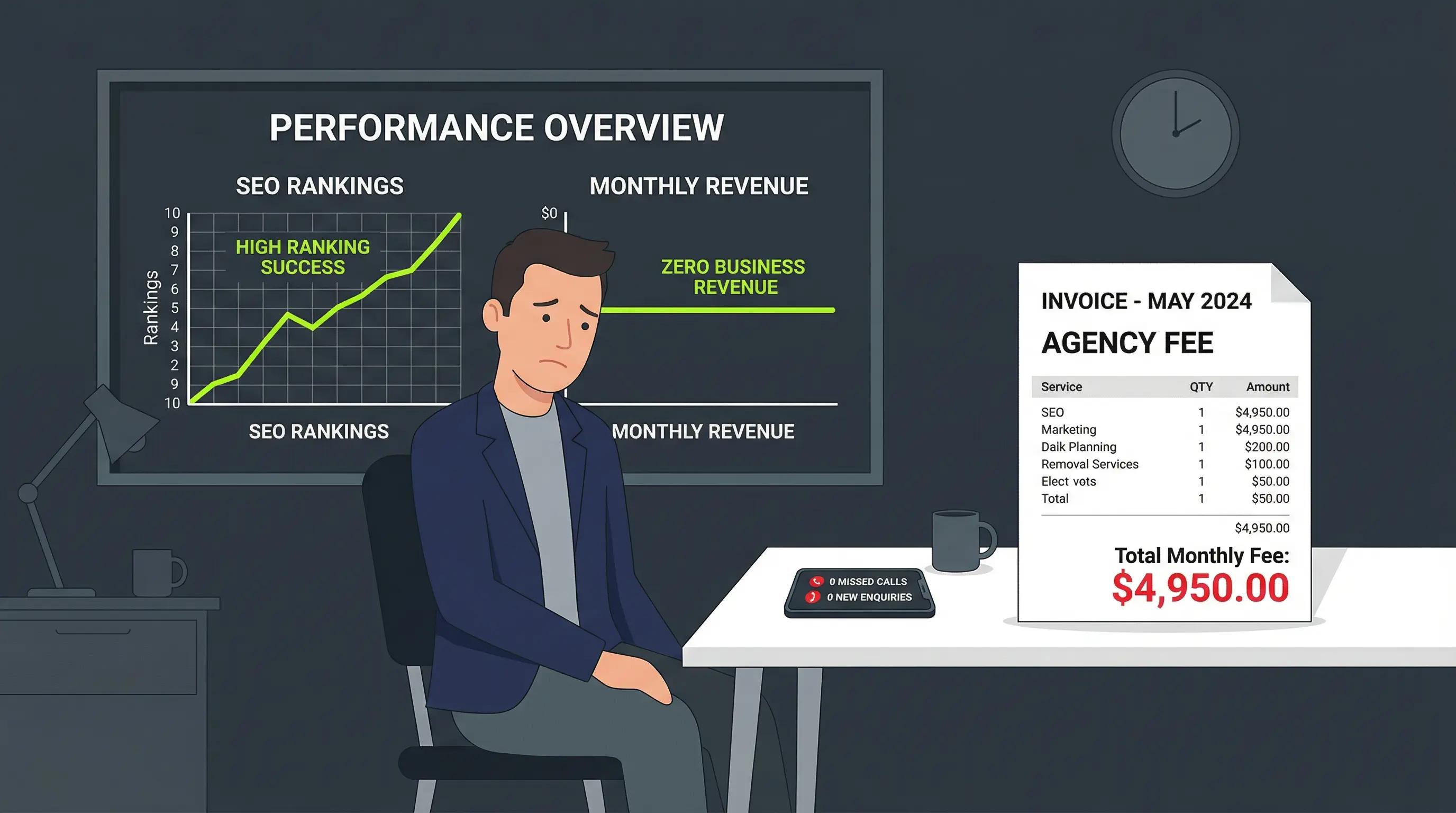 Dubai business owner paying high SEO agency fees