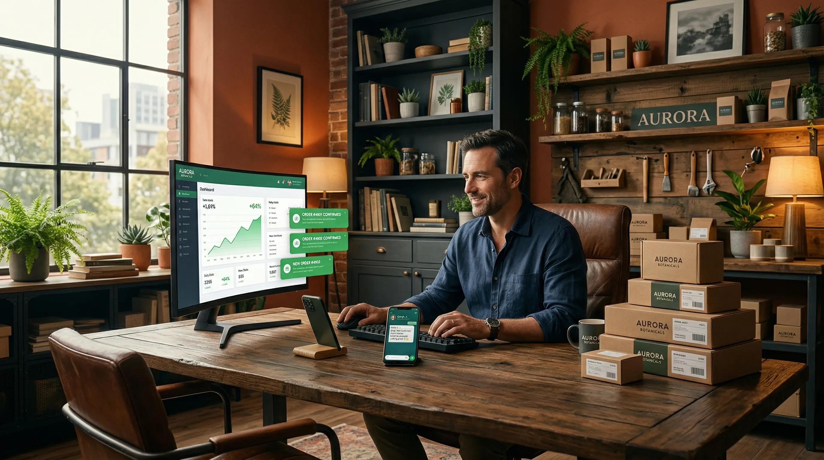 Dubai ecommerce business owner in premium studio workspace