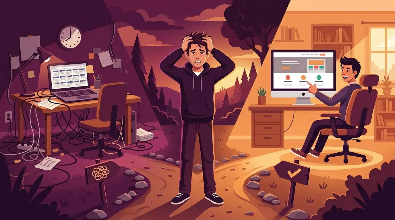 Business owner deciding between DIY website building or hiring a professional