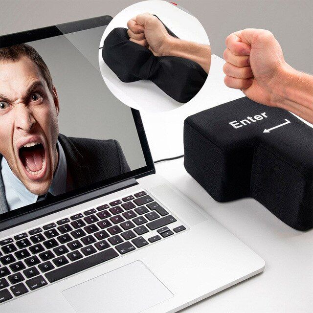 Stress Relieving Enter Button Pillow