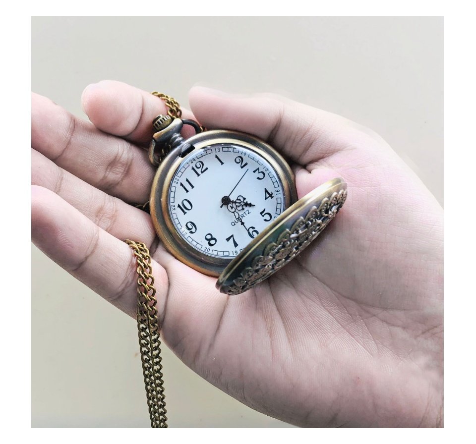 Vintage Pocket Clock Necklace Pendant