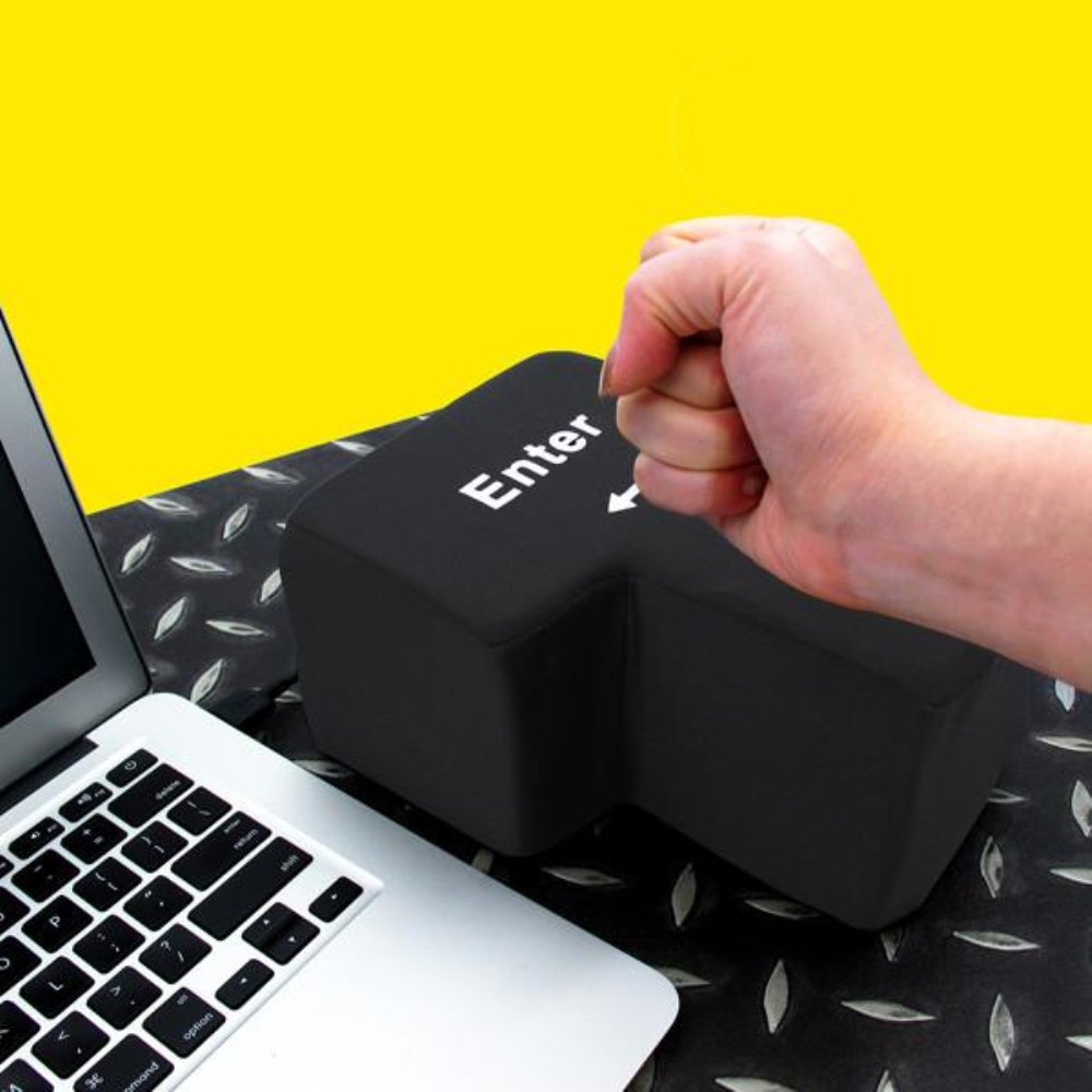 Stress Relieving Enter Button Pillow