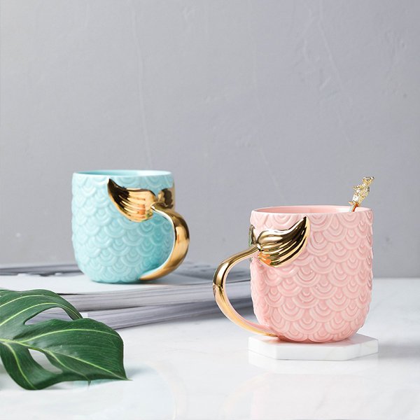 Mermaid Mug - Fish Scale and Tail Design Coffee Mug