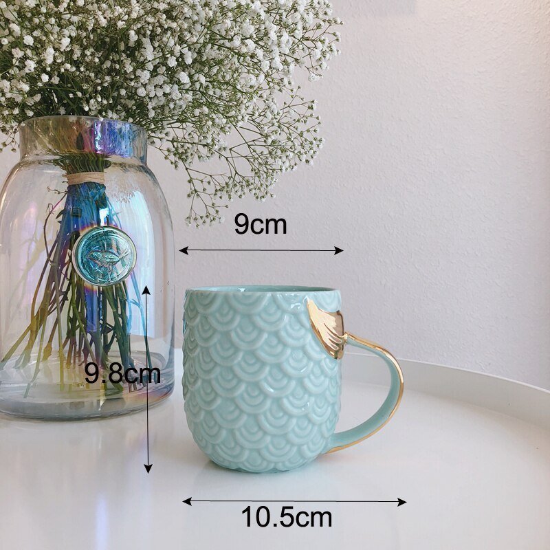 Mermaid Mug - Fish Scale and Tail Design Coffee Mug