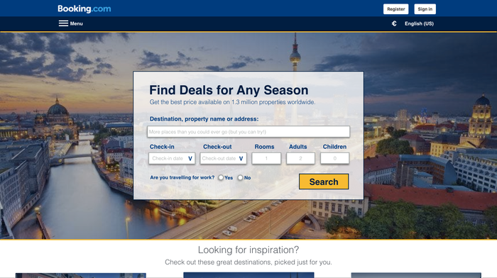 Booking.com Mockup