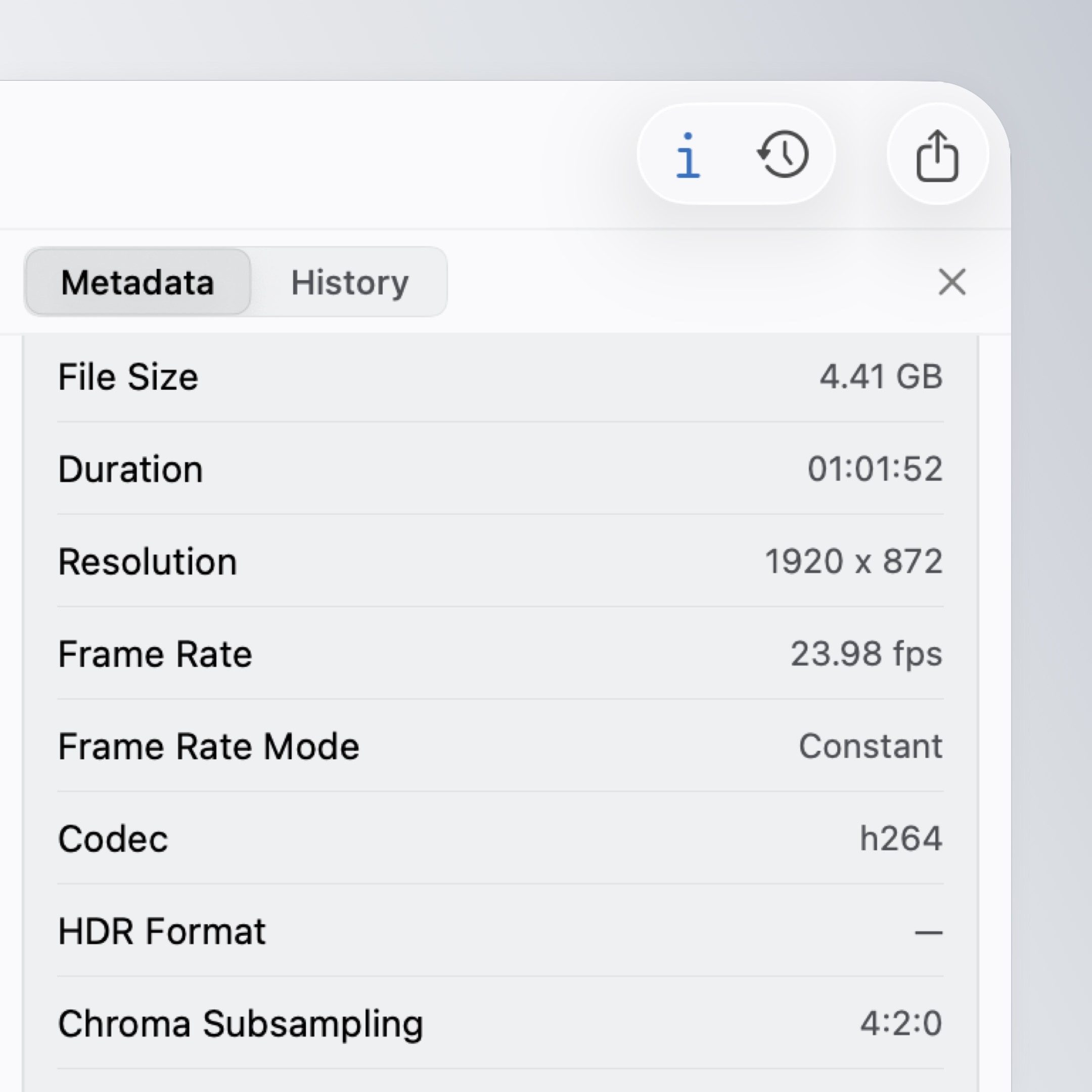 Sequence Tool file metadata viewer