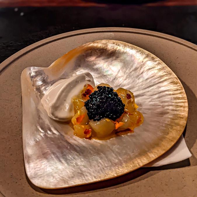 scallop with oyster emulsion