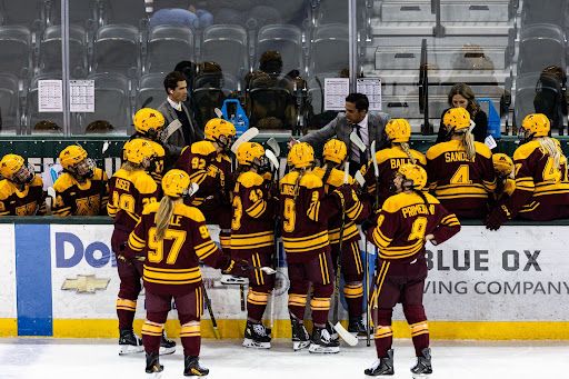 New Head Coach Greg May on Oct. 3 (Photo Credit: Brent Cizek/University of Minnesota Athletics)
