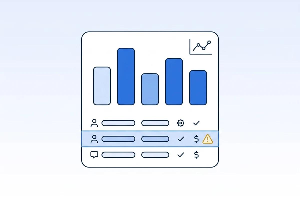 A computer screen displaying an analytics dashboard, representing the CRM records sales teams rely on for outbound targeting
