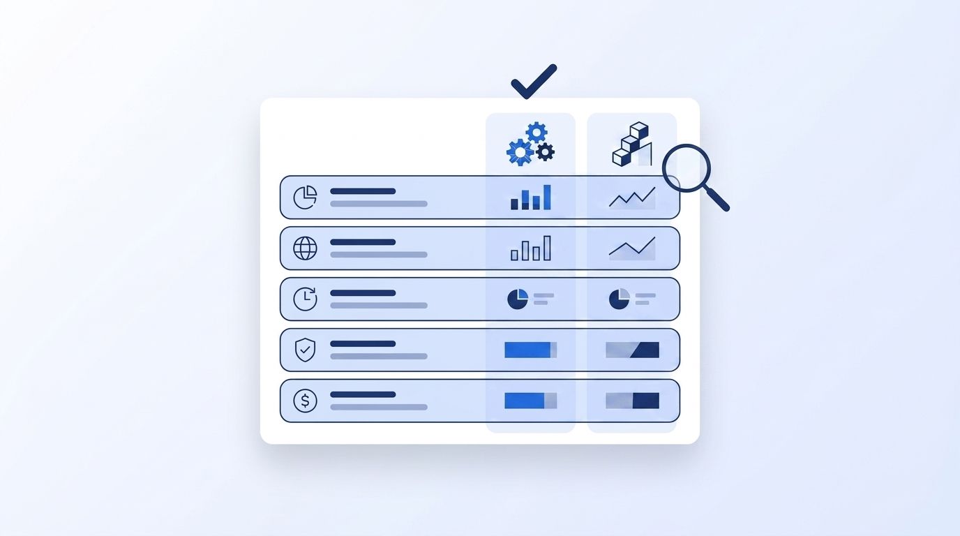 A vendor scorecard dashboard comparing data enrichment providers on freshness, coverage, uptime, compliance, and pricing