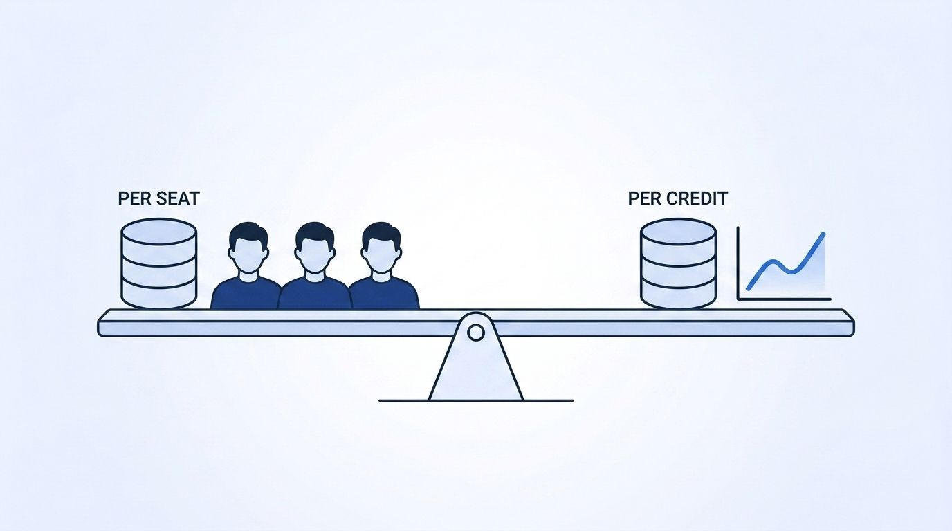 Scale balancing per-seat pricing against per-credit usage-based pricing for API-first and UI-first sales tools