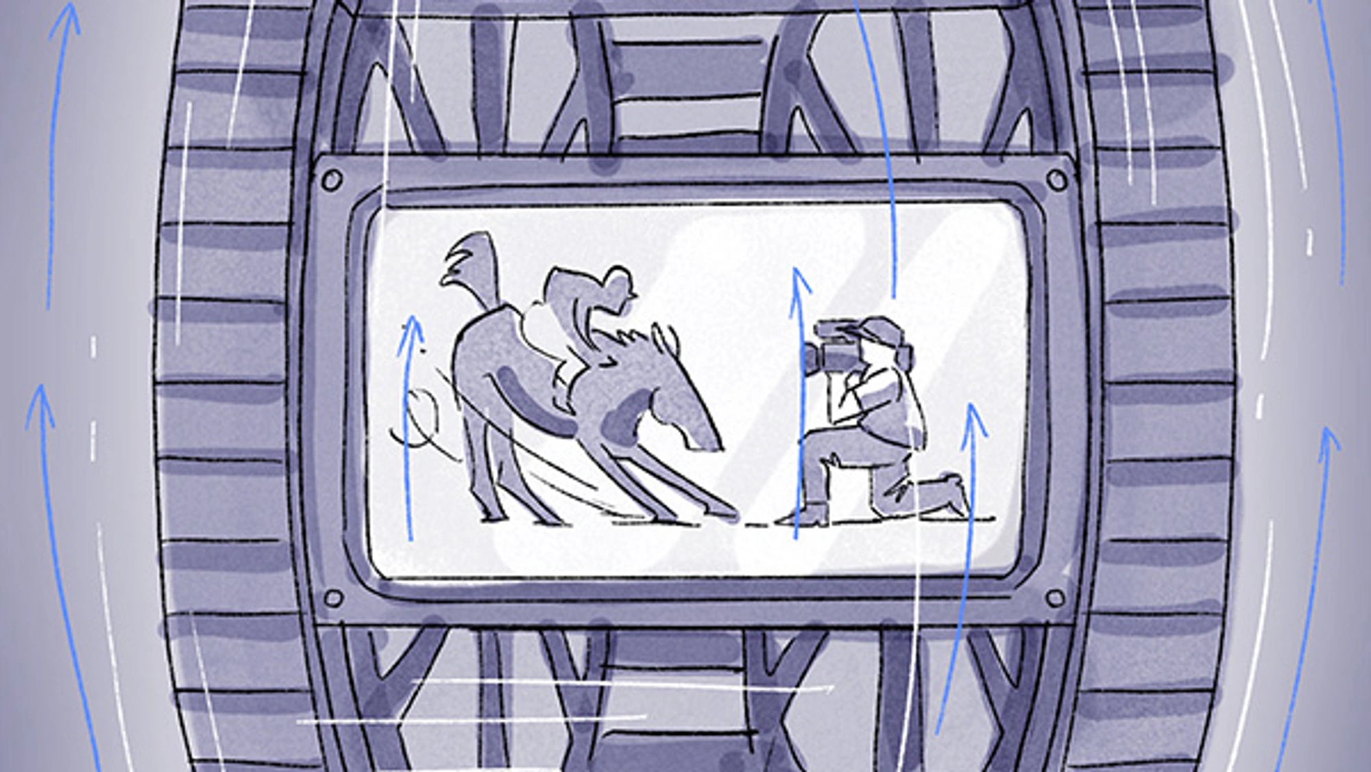 illustration of zoetroepe with mobile phone
