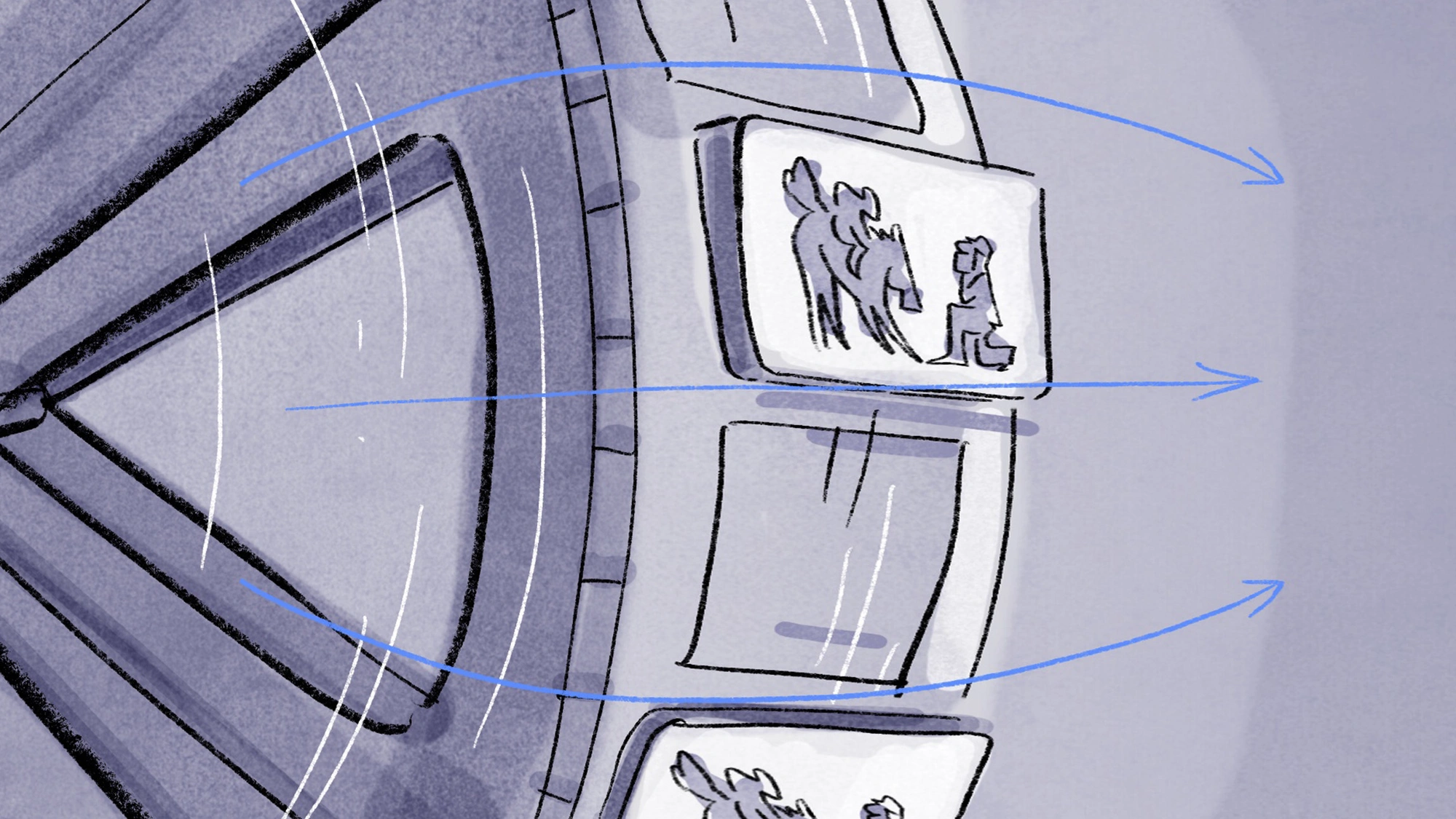 illustration of old zoetrope spinning with mobile phone