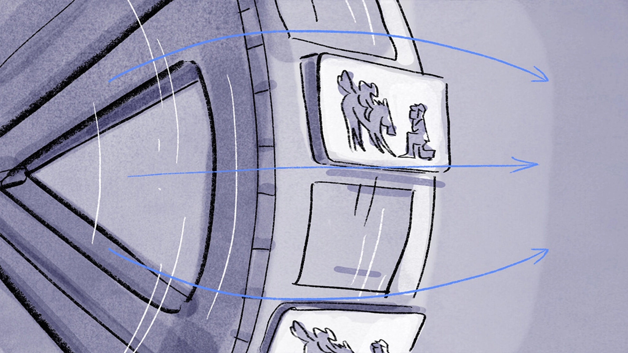 illustration of old zoetrope spinning with mobile phone
