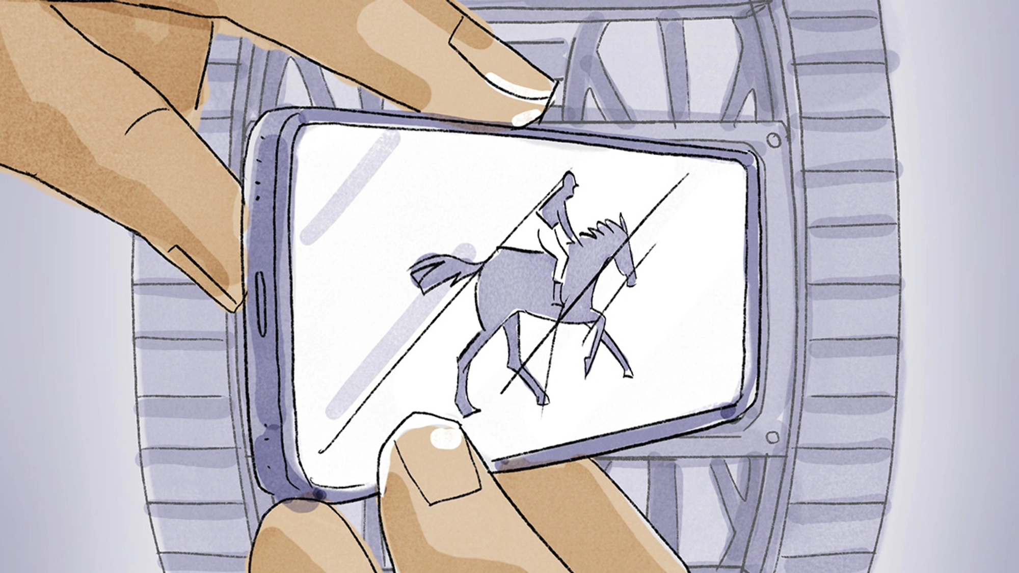 illustration mobile phone on zoetroepe