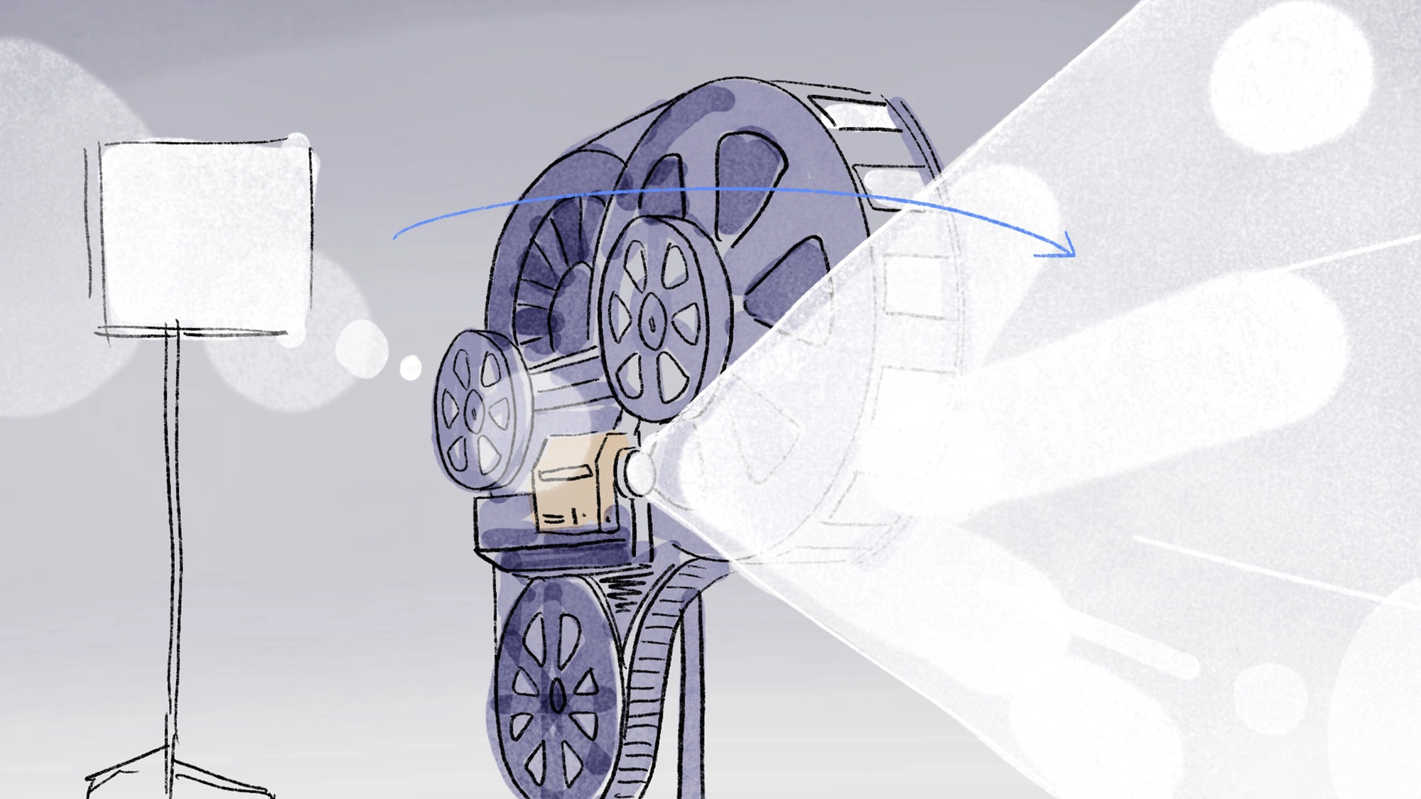 zoetrope illustration built out of old projectors