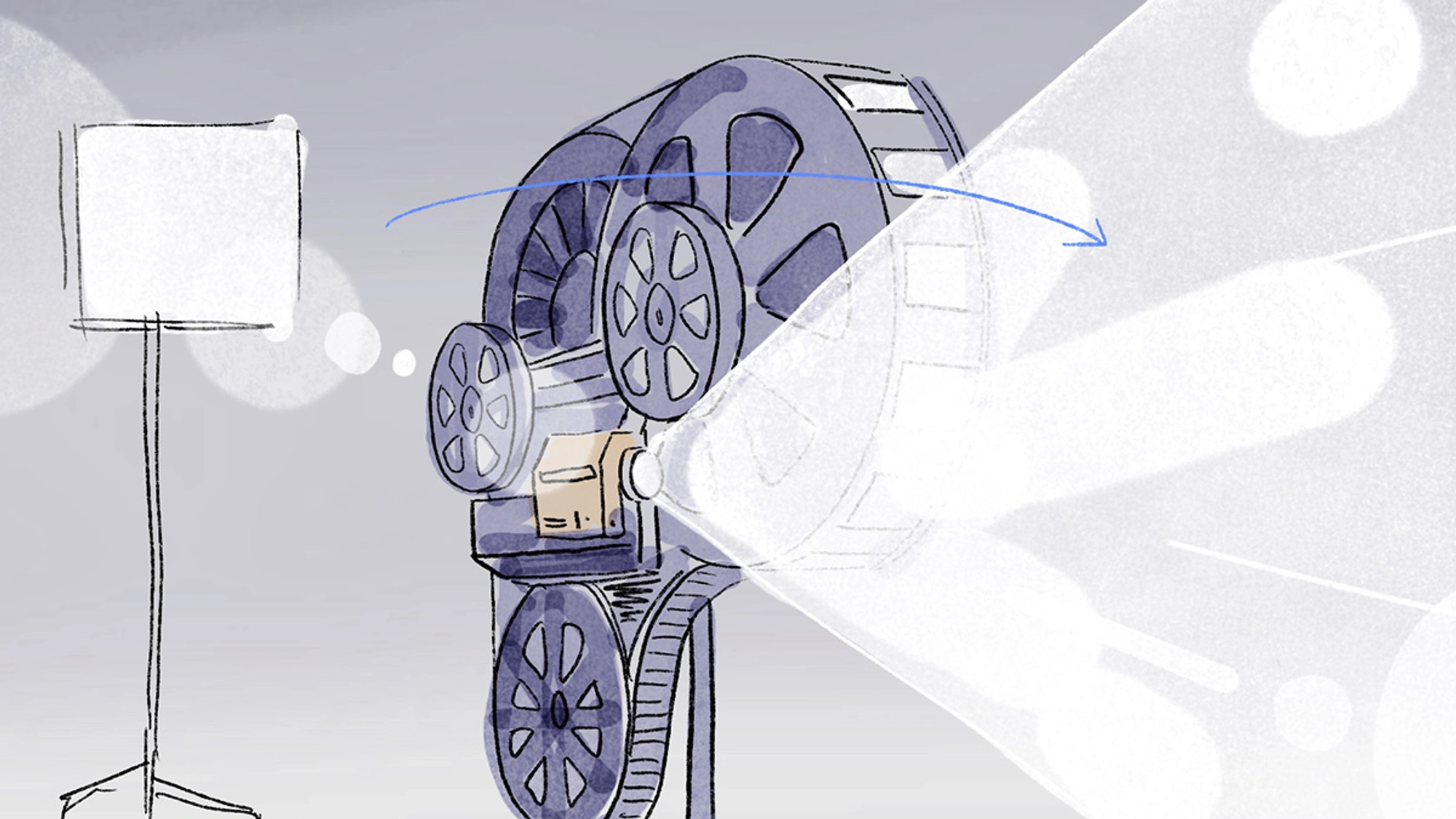 zoetrope illustration built out of old projectors