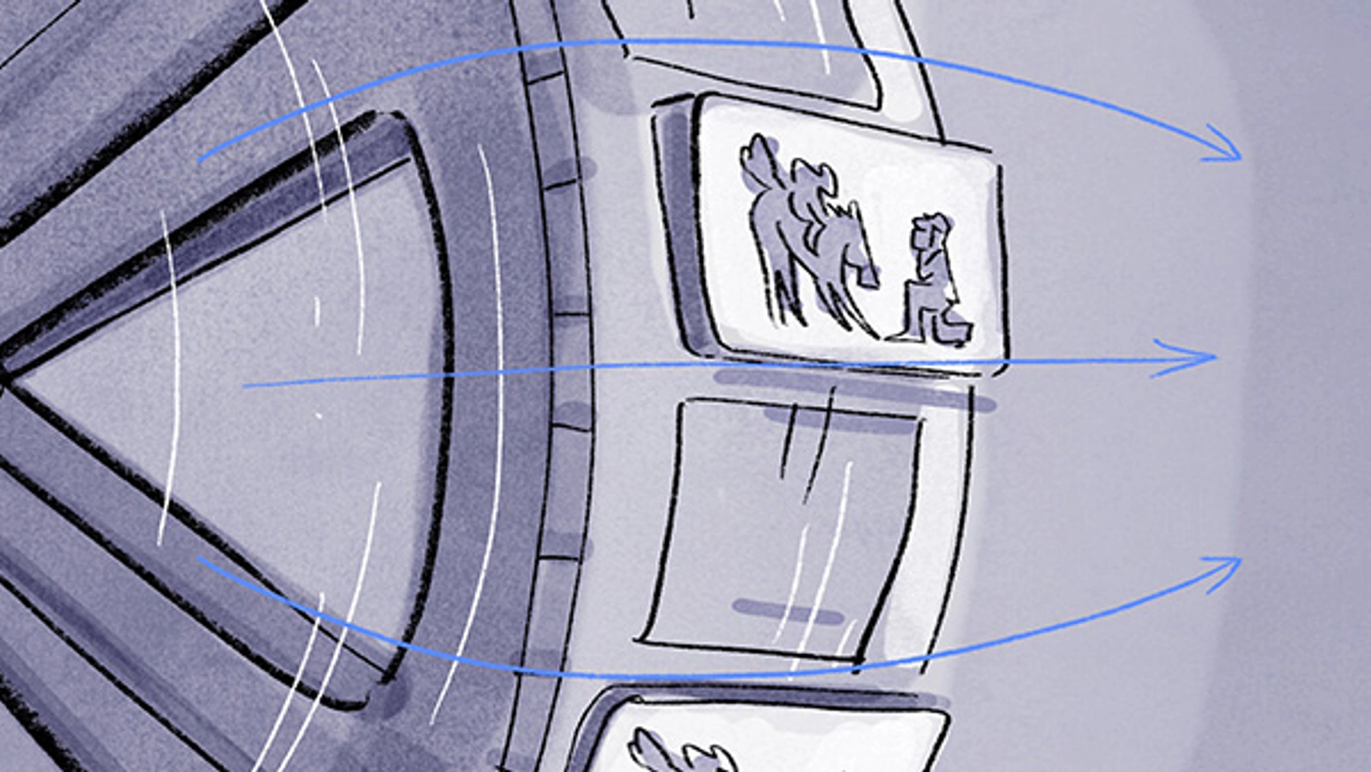 illustration of old zoetrope spinning with mobile phone