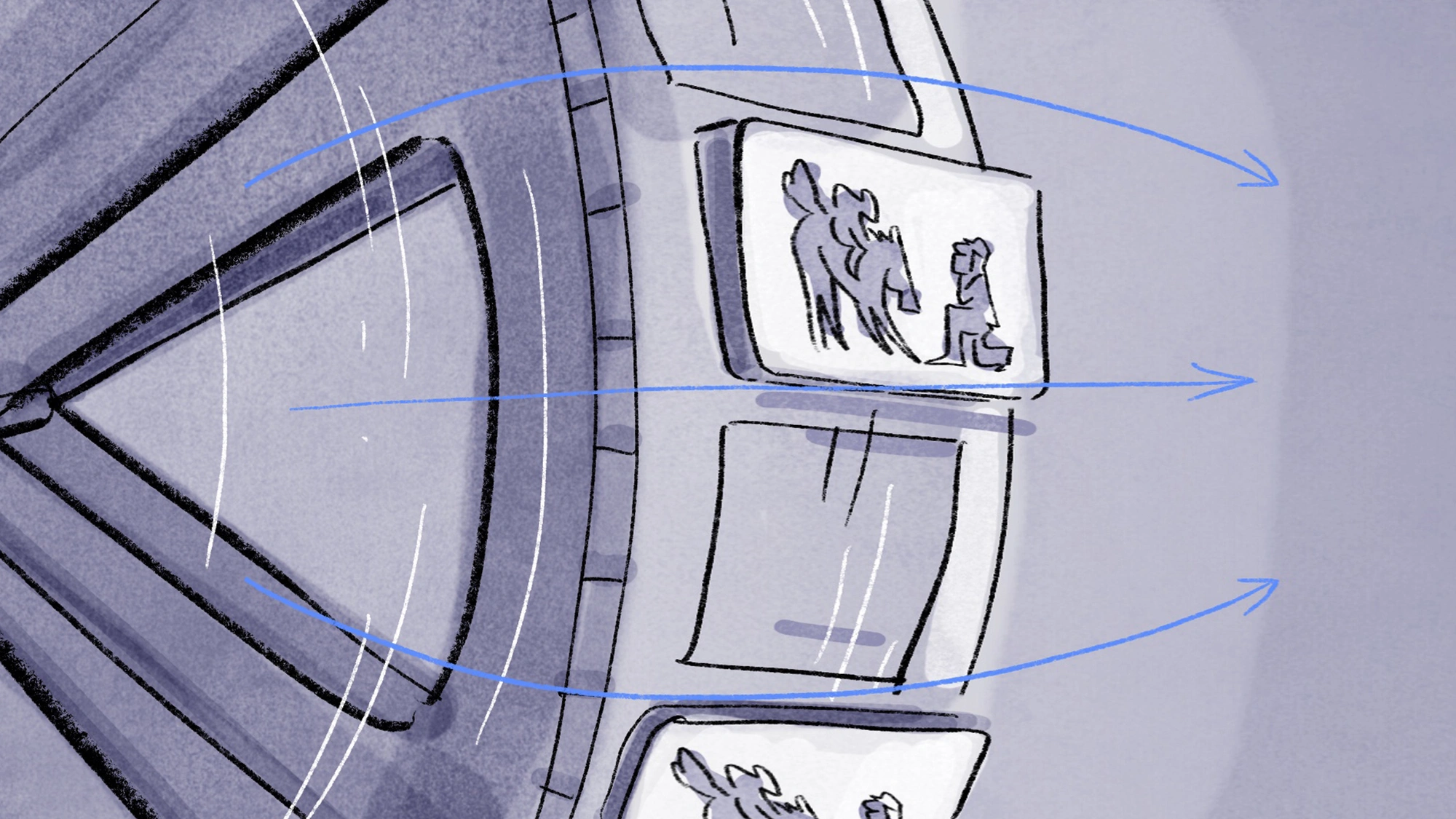 illustration of old zoetrope spinning with mobile phone