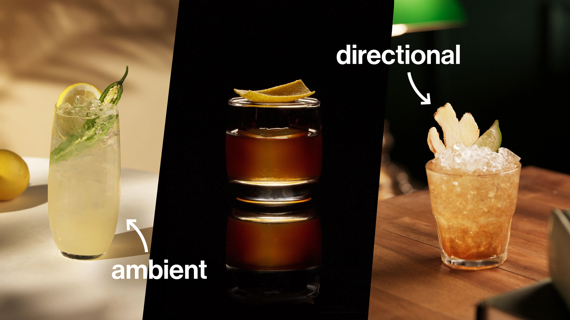 how to light and shoot cocktails in a photo video studio