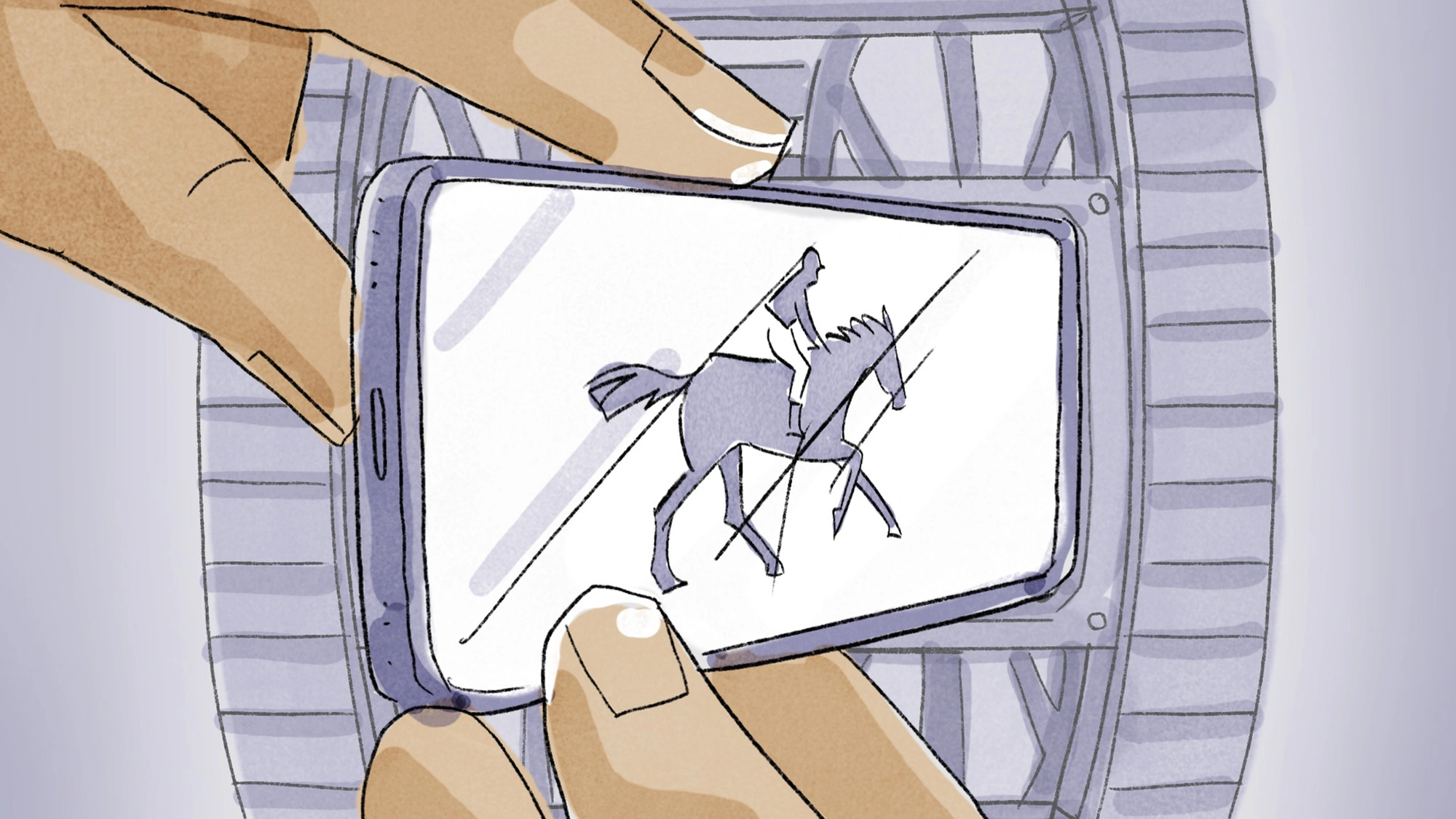 illustration mobile phone on zoetroepe