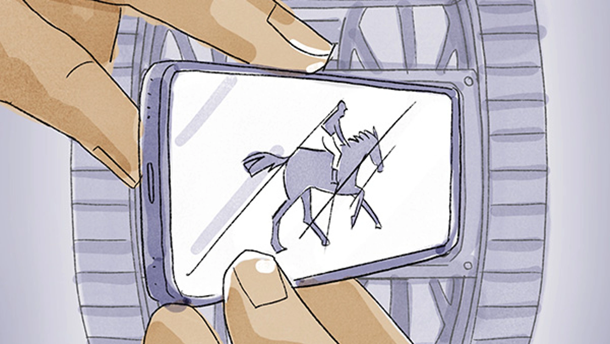 illustration mobile phone on zoetroepe