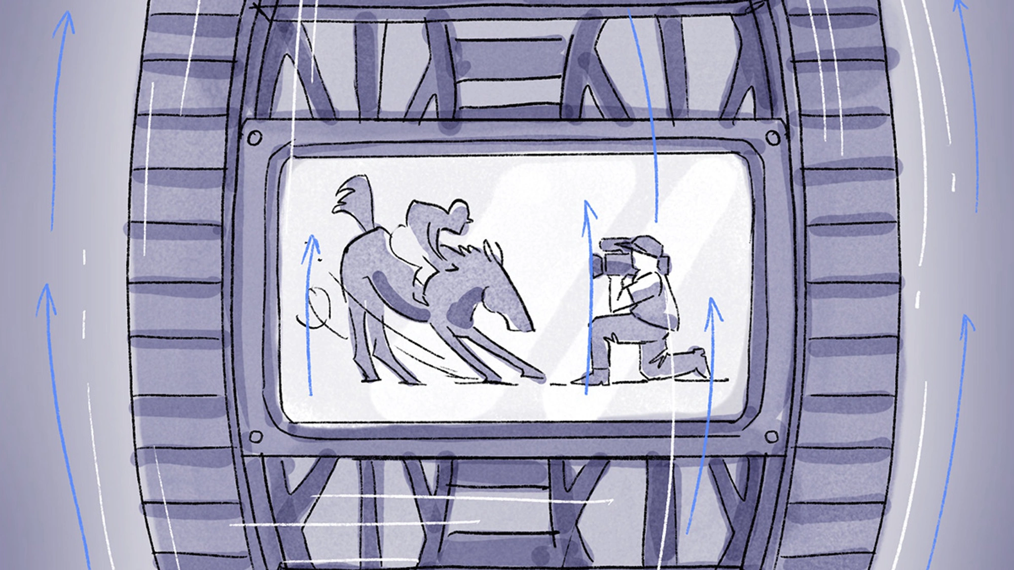 illustration of zoetroepe with mobile phone